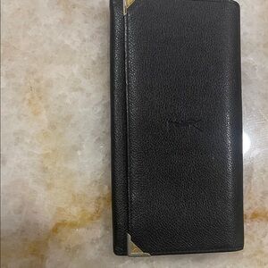 Yves Saint Laurent Black Wallet with Gold Details